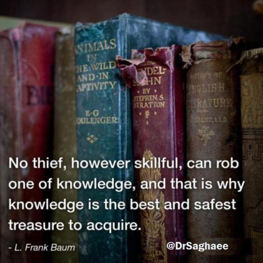 هیچ دزدی، به هر میزان که مهارت داشته باشد نمی‌تواند دانش را بدزدد،.. «ال